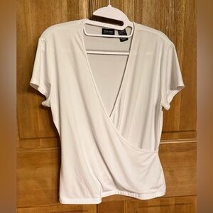 New‎ York & Company Off-White Wrap Blouse